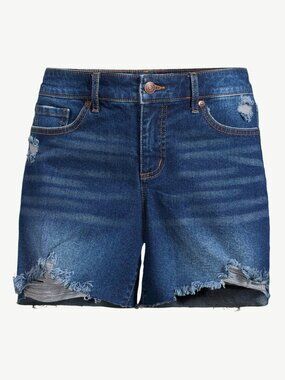 NWT Sofia Vergara Jeans Women's Shorts Lila Size 12 Mid-Rise Destructed Hem